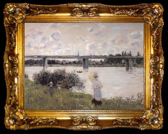 framed  Claude Monet Byt the Bridge at Argenteuil, ta009-2